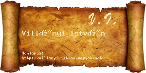 Villányi István névjegykártya