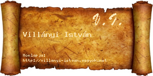 Villányi István névjegykártya